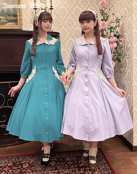 イノセントワールド クラロリ 長袖ワンピース イノセントワールド クラロリ 長袖ワンピース 長袖ライン衿ワンピース