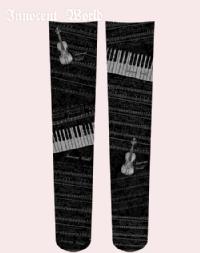 Musical instrument pattern Over Knee socks